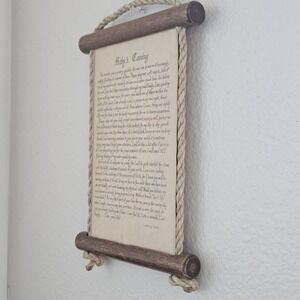 Baby Coming Poem by Carol FITCHETT, 1982, The SCROLL SHOP Inc Boho Chic Decor